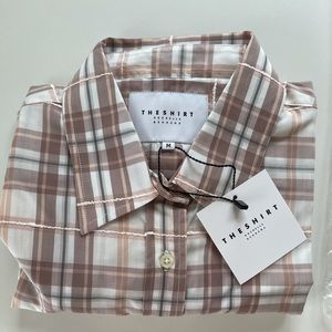 The Shirt by Rochelle Behrens blush plaid size M